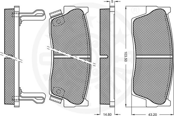 Optimal 9592 - Komplet Pločica, disk-kočnica www.molydon.hr