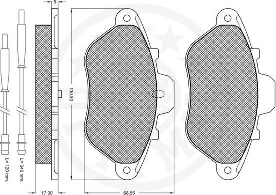 Optimal 9624 - Komplet Pločica, disk-kočnica www.molydon.hr