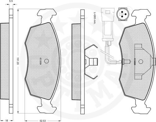 Optimal 9357 - Komplet Pločica, disk-kočnica www.molydon.hr