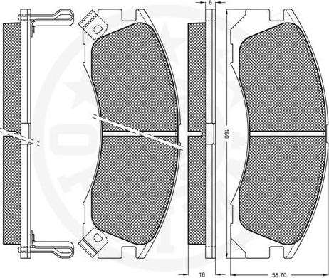 Optimal 9711 - Komplet Pločica, disk-kočnica www.molydon.hr