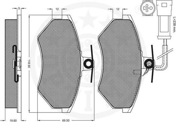 Optimal 9773 - Komplet Pločica, disk-kočnica www.molydon.hr