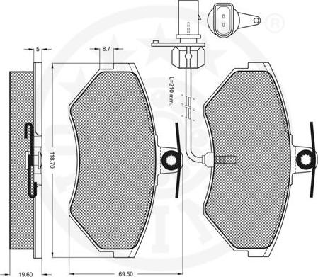 Optimal 10445 - Komplet Pločica, disk-kočnica www.molydon.hr