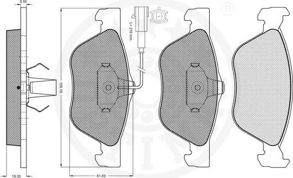 Optimal 10535 - Komplet Pločica, disk-kočnica www.molydon.hr