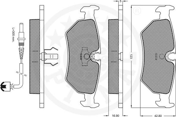 Optimal 10044 - Komplet Pločica, disk-kočnica www.molydon.hr