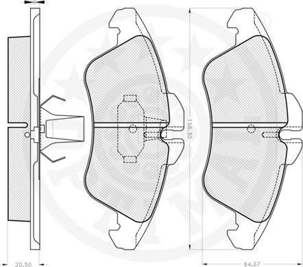 Optimal 10050 - Komplet Pločica, disk-kočnica www.molydon.hr