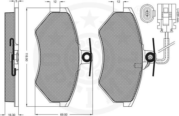 Optimal 10003 - Komplet Pločica, disk-kočnica www.molydon.hr