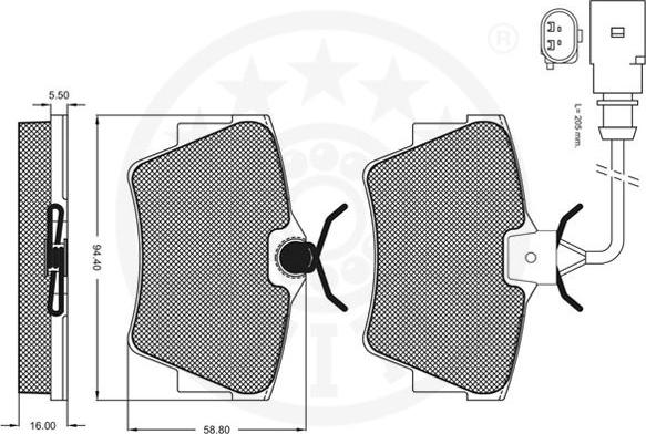 Optimal 10338 - Komplet Pločica, disk-kočnica www.molydon.hr