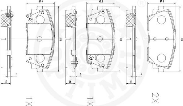 Optimal 12536 - Komplet Pločica, disk-kočnica www.molydon.hr