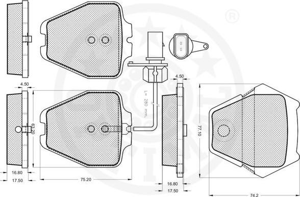 Optimal 12158 - Komplet Pločica, disk-kočnica www.molydon.hr