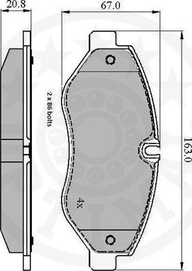 Optimal 12301 - Komplet Pločica, disk-kočnica www.molydon.hr