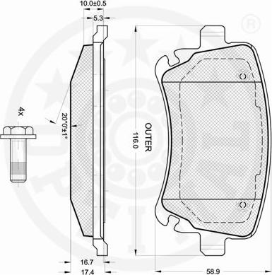 Optimal 12242 - Komplet Pločica, disk-kočnica www.molydon.hr