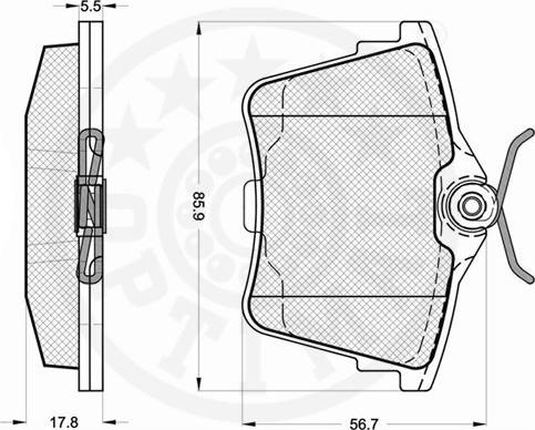 Optimal 12215 - Komplet Pločica, disk-kočnica www.molydon.hr