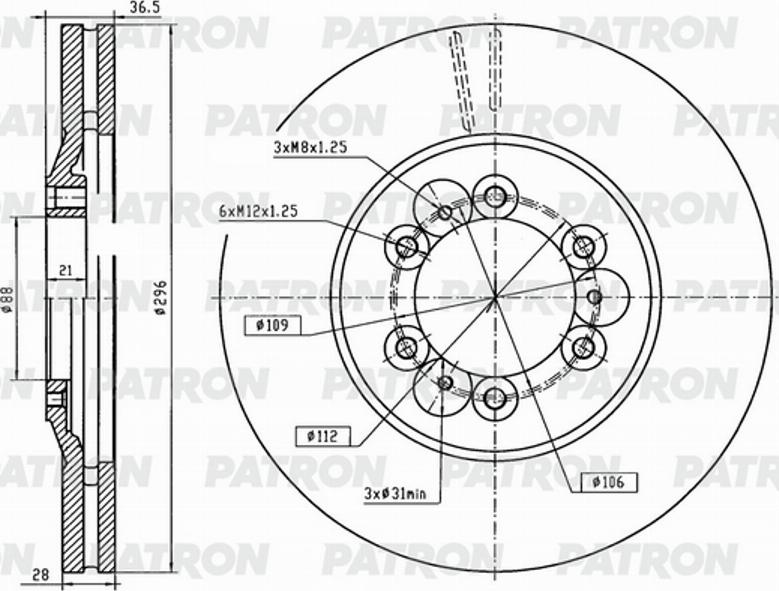 Patron PBD1034 - Kočioni disk www.molydon.hr