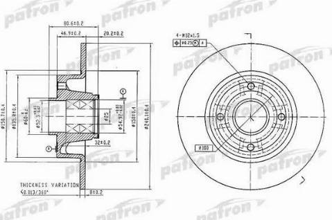 Patron PBD7015 - Kočioni disk www.molydon.hr