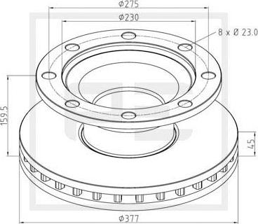 PE Automotive 046.374-00A - Kočioni disk www.molydon.hr