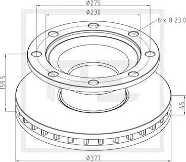 PE Automotive 046.375-00A - Kočioni disk www.molydon.hr