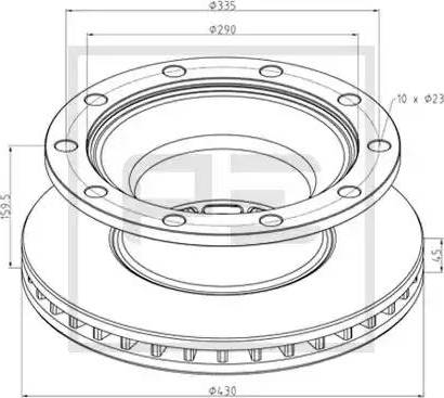 PE Automotive 046.371-10A - Kočioni disk www.molydon.hr