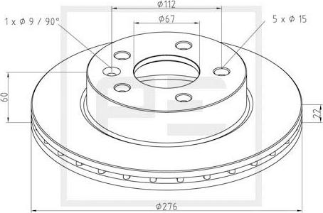 PE Automotive 016.654-00A - Kočioni disk www.molydon.hr