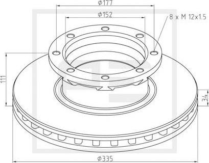 PE Automotive 016.664-00A - Kočioni disk www.molydon.hr