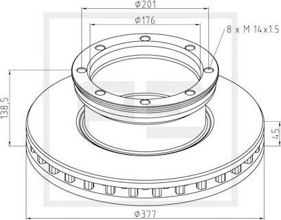 PE Automotive 016.666-00A - Kočioni disk www.molydon.hr