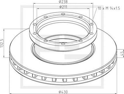 PE Automotive 016.295-00A - Kočioni disk www.molydon.hr