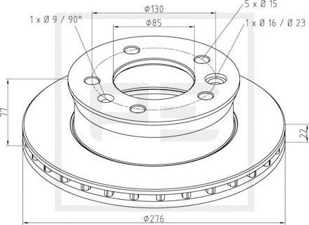 PE Automotive 016.291-00A - Kočioni disk www.molydon.hr