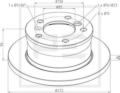 PE Automotive 016.292-00A - Kočioni disk www.molydon.hr