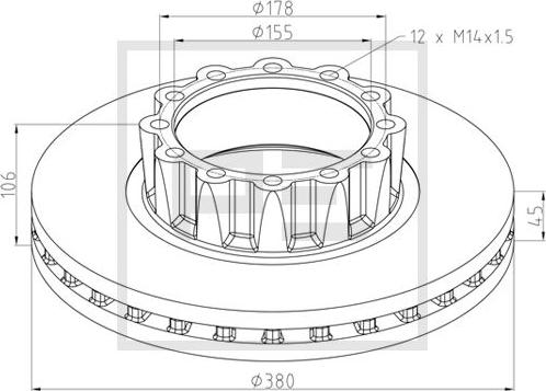 PE Automotive 036.005-00A - Kočioni disk www.molydon.hr