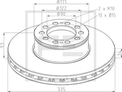 PE Automotive 036.145-00A - Kočioni disk www.molydon.hr