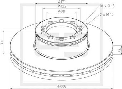 PE Automotive 036.126-00A - Kočioni disk www.molydon.hr