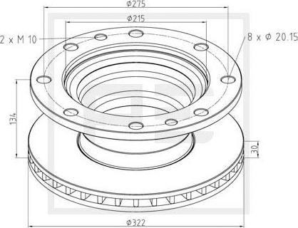 PE Automotive 026.654-10A - Kočioni disk www.molydon.hr