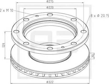 PE Automotive 026.655-10A - Kočioni disk www.molydon.hr