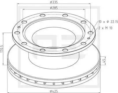 PE Automotive 026.665-10A - Kočioni disk www.molydon.hr