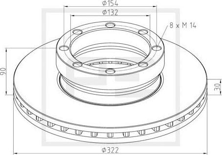 PE Automotive 146.200-00A - Kočioni disk www.molydon.hr