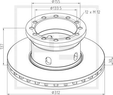 PE Automotive 106.202-00A - Kočioni disk www.molydon.hr