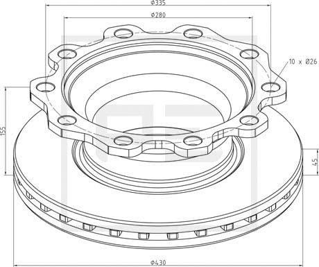 PE Automotive 326.000-00A - Kočioni disk www.molydon.hr