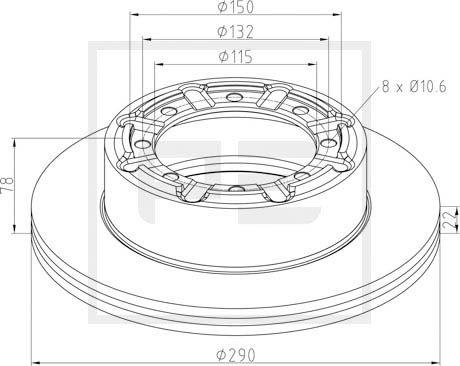 PE Automotive 256.040-00A - Kočioni disk www.molydon.hr