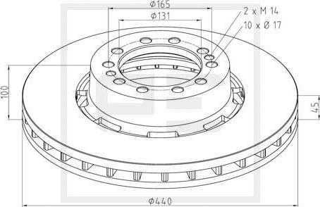 PE Automotive 256.007-00A - Kočioni disk www.molydon.hr