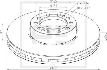 PE Automotive 256.010-00A - Kočioni disk www.molydon.hr