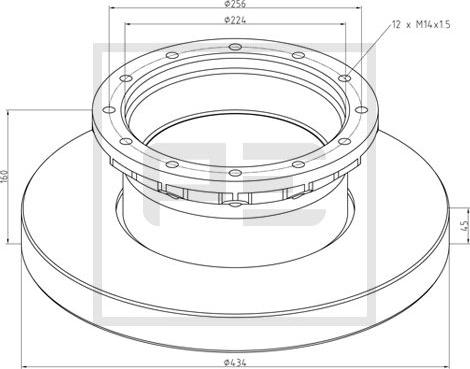 PE Automotive 256.100-00A - Kočioni disk www.molydon.hr