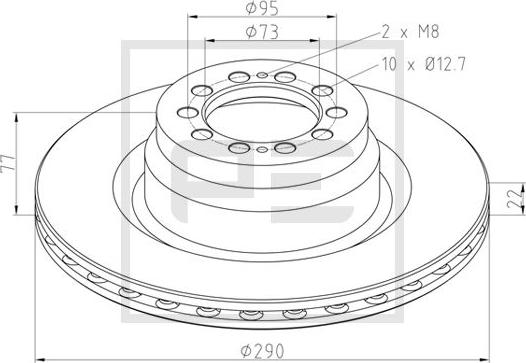 PE Automotive 256.103-00A - Kočioni disk www.molydon.hr