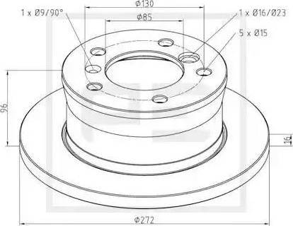 PE Automotive 766.001-00A - Kočioni disk www.molydon.hr