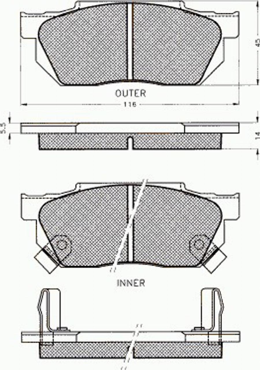 Pex 7105 - Komplet Pločica, disk-kočnica www.molydon.hr