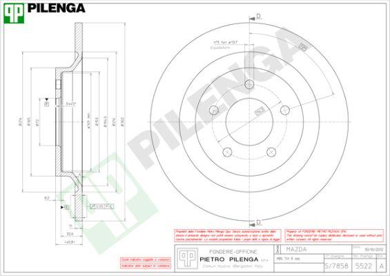 Pilenga 5522 - Kočioni disk www.molydon.hr