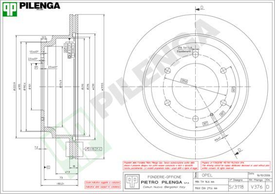 Pilenga V376 - Kočioni disk www.molydon.hr