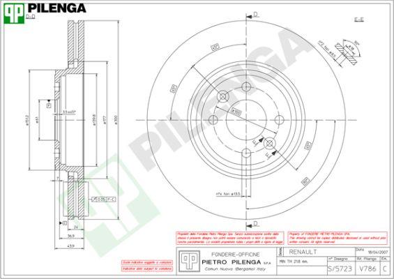 Pilenga V786 - Kočioni disk www.molydon.hr