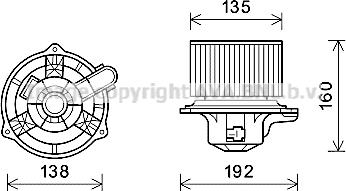 Prasco HY8553 - Elektromotor, ventilator kabine/unutrasnjeg prostora www.molydon.hr