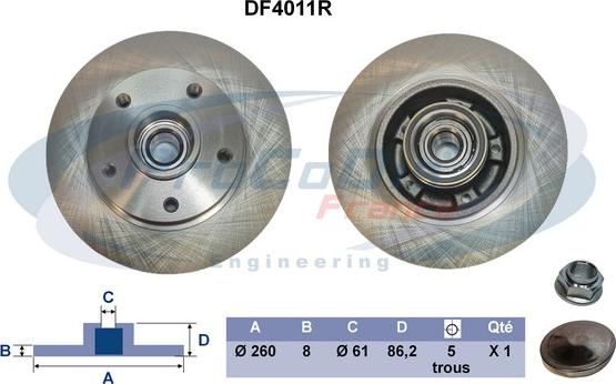 Procodis France DF4011R - Kočioni disk www.molydon.hr