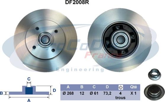 Procodis France DF2008R - Kočioni disk www.molydon.hr