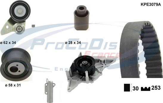 Procodis France KPE3079A - Vodena pumpa sa kompletom zupčastog remena www.molydon.hr